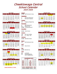 Cheektowaga CSD Calendar