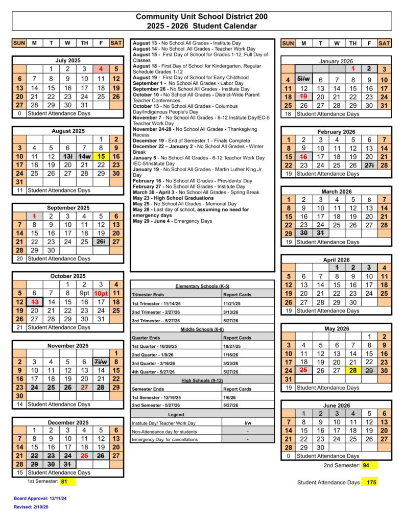 CUSD District 200 d200 calendar