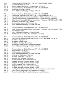 Dupo district 196 calendar