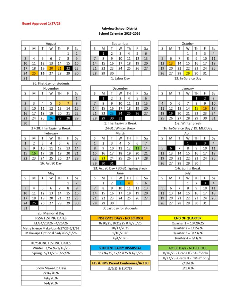 Fairview School District 25-26