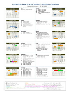 Fleetwood Area School District Calendar