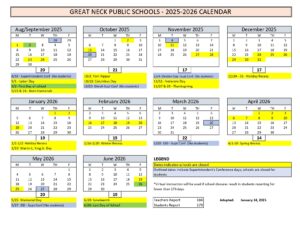 Great Neck Public Schools Calendar