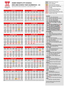 huber heights CITY SCHOOL CALENDAR