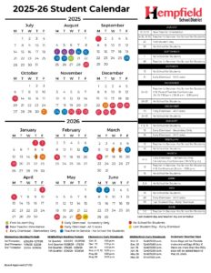 Hempfield School District calendar 25-26
