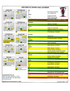 IVC District 321 Calendar 25-26