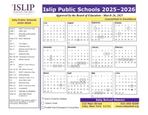 islip school district calendar