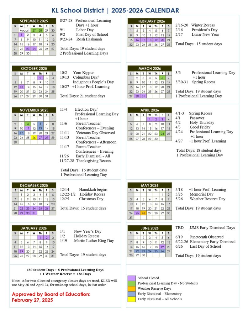 KLSD CALENDAR