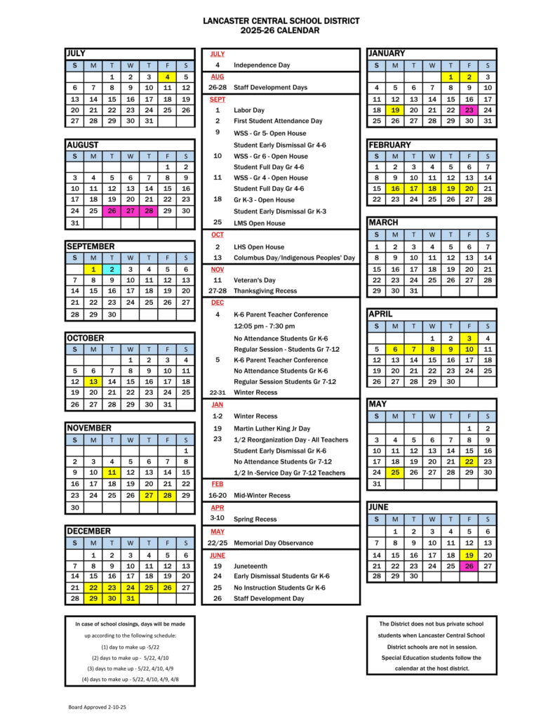 LANCASTER CENTRAL SCHOOL DISTRICT