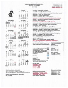 Lake-Lehman School calendar 24-25