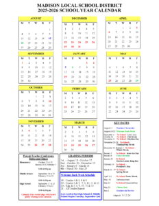 madison local school calendar