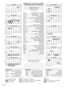MCSD 2025-2026 School calendar