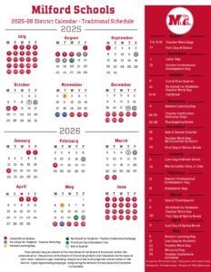 Milford Schools calendar revised