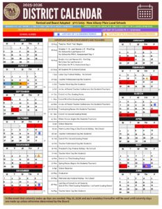 New Albany Plain Local Schools calendar