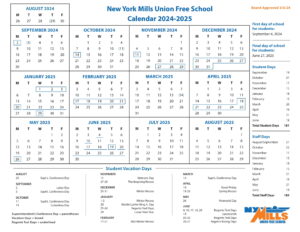 New York Mills Union Free School calendar