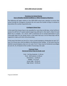 North Syracuse Central School District calendar