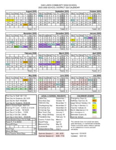 OAK LAWN OLCHS Calendar 25-26