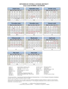 riverhead central school district calendar
