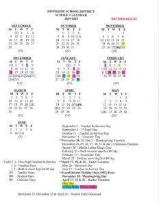 Riverside School District calendar 24-25