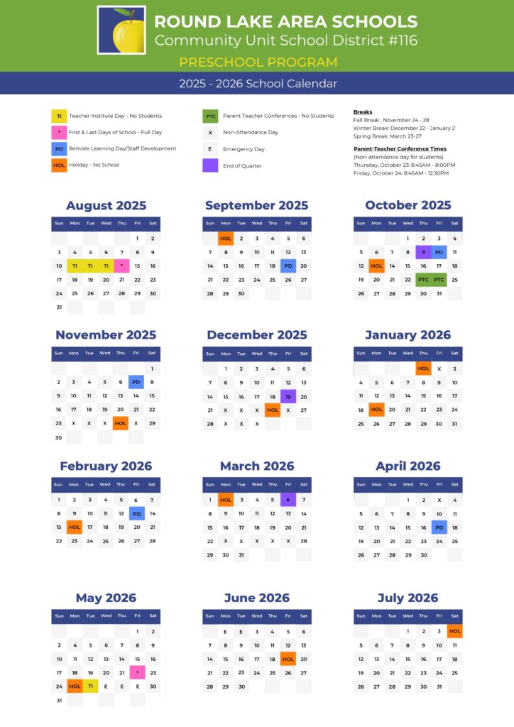 Round Lake Area RLAS calendar 25-26