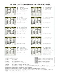Red Hook Central School District calendar