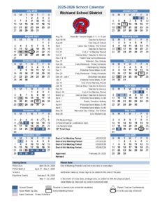 Richland School district SD calendar 25-26 revised