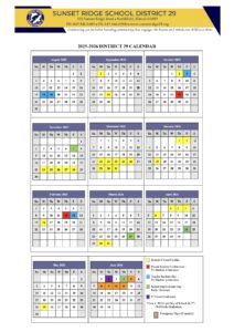 SUNSET RIDGE SCHOOL DISTRICT 29, calendar