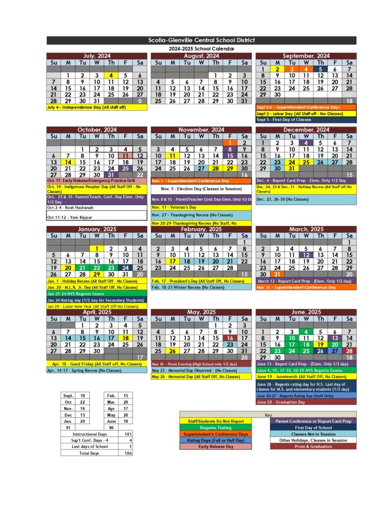 Scotia-Glenville Central School District calendar