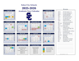 Solon City Schools 25-26 calendar