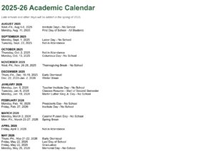 Stevenson School District 125 Calendar