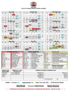 Utica City School District calendar 25-26