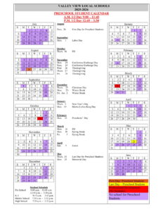 Valley View Local Schools calendar 25-26