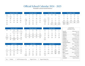 Westhill Central School District calendar