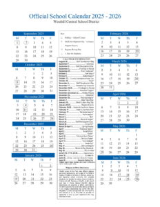 Westhill Central School District calendar