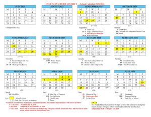East Islip UFSD Calendar