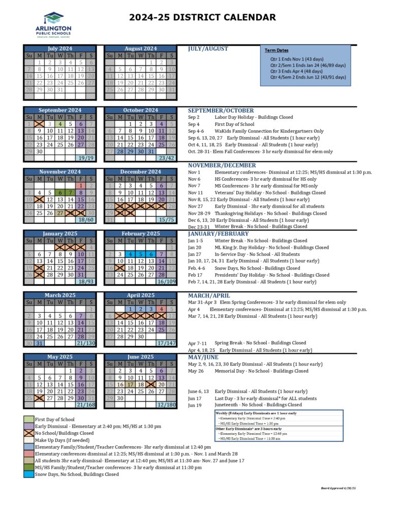 arlington public schools wa CALENDAR