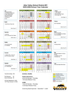 Altar Valley School District #51 calendar