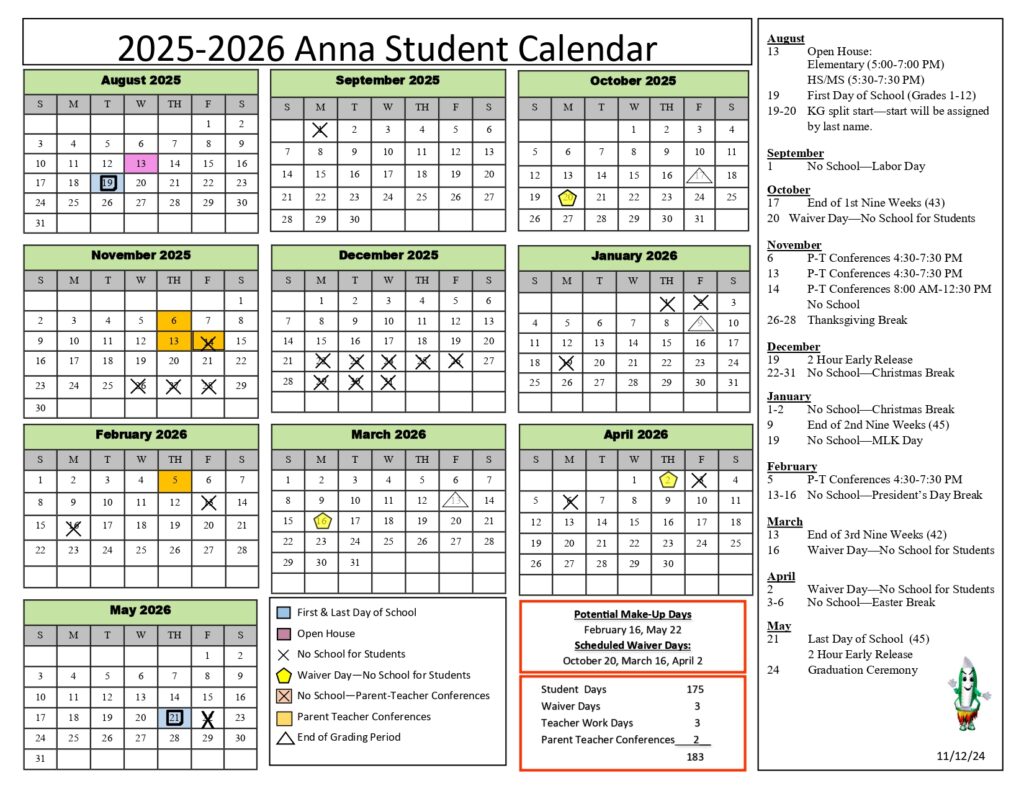 anna local schools calendar