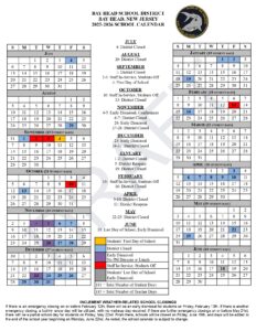 BAY HEAD SCHOOL calendar 25-26 Revised