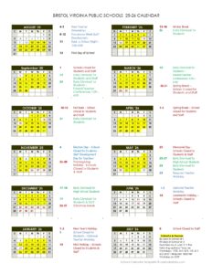 Bristol Virginia Public Schools CALENDAR