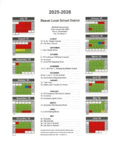 Beaver Local School District CALENDAR