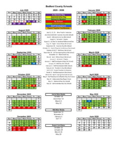 Bedford County Schools calendar