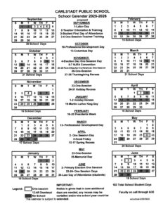 Carlstadt Public Schools calendar