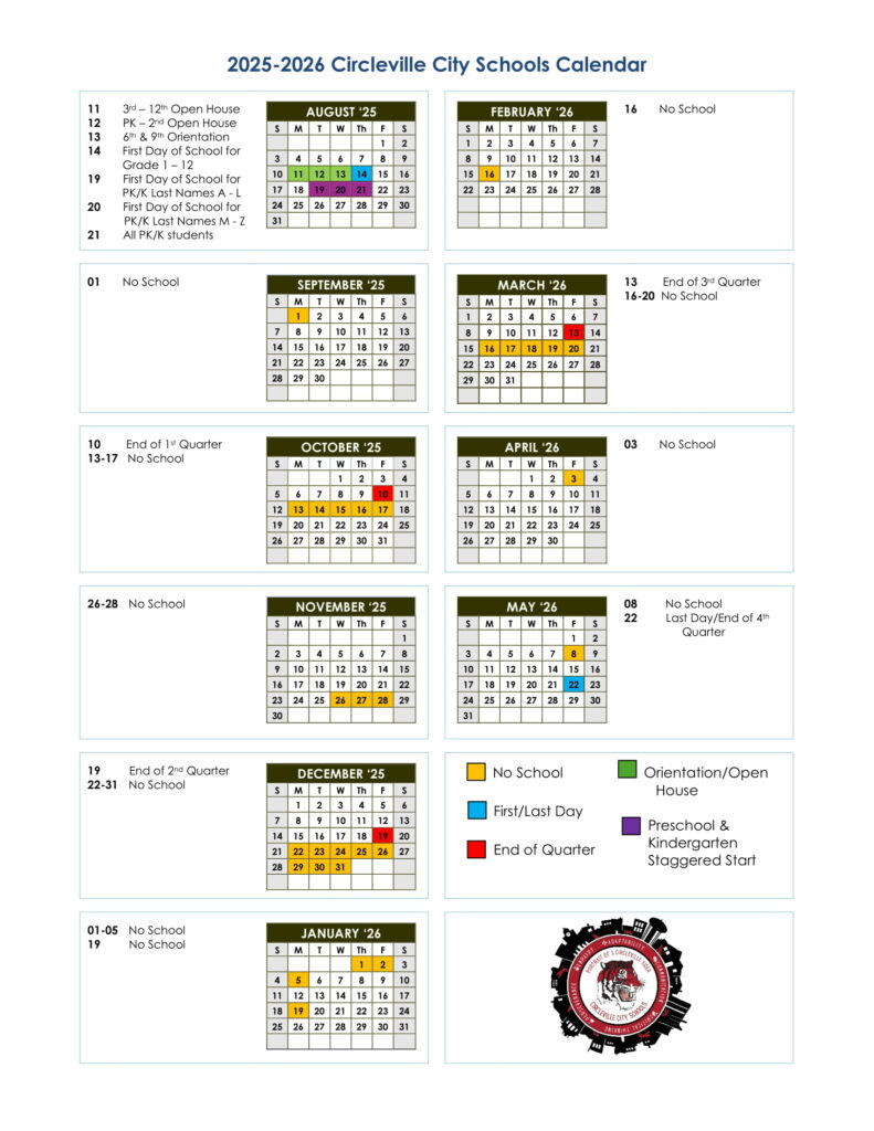 Circleville City Schools calendar