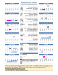 Clinton Township School District calendar