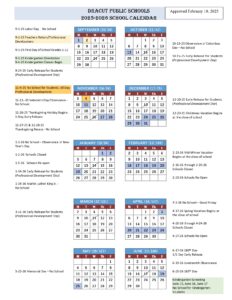 Dracut Public Schools calendar