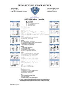 Dennis Township School District Calendar