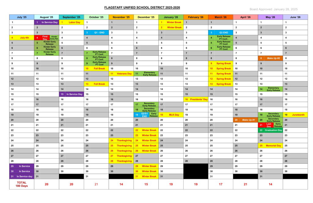 Flagstaff Unified School District Calendar