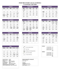 fort recovery local schools calendar