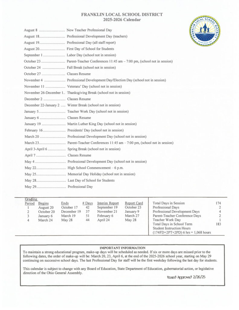 FRANKLIN LOCAL SCHOOL DISTRICT