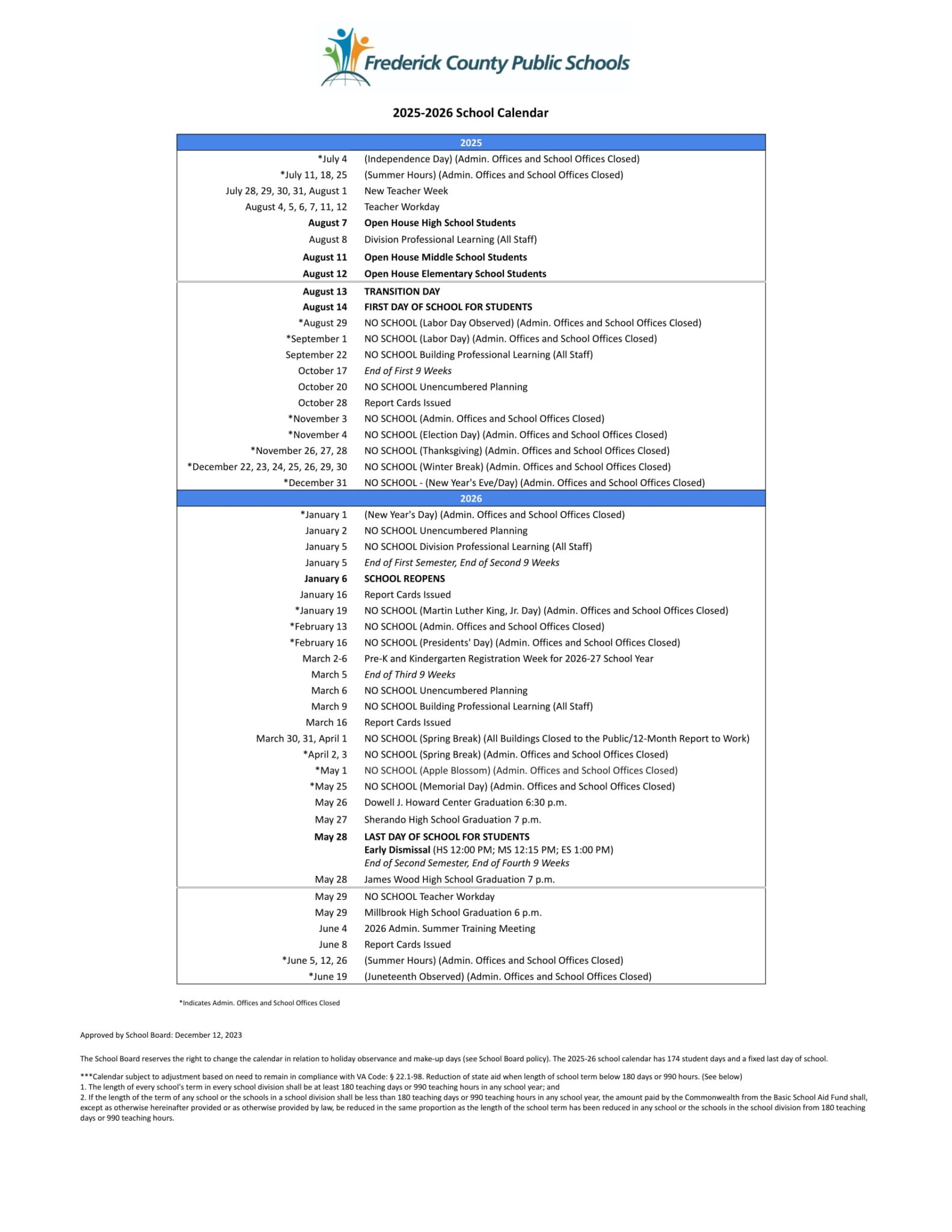 Chesterfield County Public Schools Calendar 25-26 Revised [PDF] - EduCounty